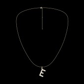 LAB GROWN 14K YELLOW GOLD INITIAL E NECKLACE .50CTW