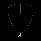 LAB GROWN 14K YELLOW GOLD INITIAL A NECKLACE .60CTW