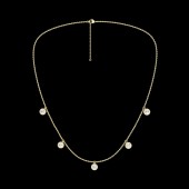 LAB GROWN 14K YELLOW GOLD 5 STONE DROP STATION NECKLACE