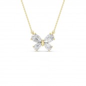 14K YELLOW GOLD LAB GROWN DIAMOND BUTTERFLY PENDANT