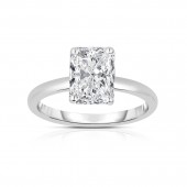 14K WHITE GOLD LAB GROWN RADIANT CUT SOLITAIRE  ENGAGEMENT RING