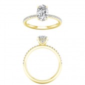 LAB GROWN DIAMOND ENGAGMENT  RING WITH HIDDEN HALO 2.28CTW
