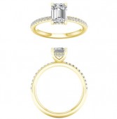 LAB GROWN DIAMOND EMERALD CUT RING WITH HIDDEN HALO  2.81CTW