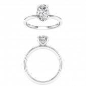 LAB GROWN  DIAMOND 14K WHITE GOLD 2.12CTW OVAL RING WITH HIDDEN HALO