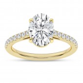 LAB GROWN 14K YELLOW GOLD 2.28CTW OVAL ENGAGEMENT RING
