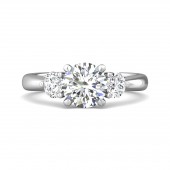 PLATINUM LAB GROWN & NATURAL DIAMOND 3 STONE ENGAGEMENT RING