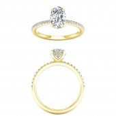 LAB GROWN 14K YELLOW GOLD OVAL ENGAGEMENT RING 2.29CTW