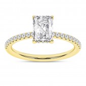 14K YELLOW GOLD LAB GROWN RADIANT DIAMOND ENGAGEMENT RING