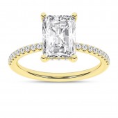 14K YELLOW GOLD LAB GROWN RADIANT DIAMOND ENGAGEMENT RING