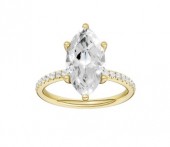 14K YELLOW GOLD LAB GROWN MARQUISE DIAMOND ENGAGEMENT RING