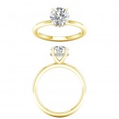 14K YELLOW GOLD LAB GROWN ROUND ENGAGEMENT RING 2.16ctw