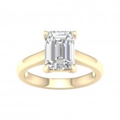 LAB GROWN DIAMOND 14K YELLOW GOLD EMERALD CUT SOLITAIRE ENGAGEMENT RING