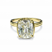 LAB GROWN 14K YELLOW GOLD CUSHION CUT SOLITAIRE ENGAGMENT RING