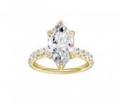 14K YELLOW GOLD LAB GROWN DIAMOND MARQUISE ENGAGEMENT RING