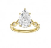 14K YELLOW GOLD DIAMOND MARQUISE ENGAGEMENT RING