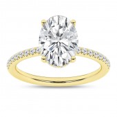 LAB GROWN 14K YELLOW GOLD DIAMOND OVAL ENGAGEMENT RING