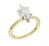 14K YELLOW GOLD LAB GROWN DIAMOND MARQUIS ENGAGEMENT RING