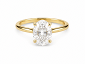 14K YELLOW GOLD LAB GROWN DIAMOND OVAL SOLITAIRE ENGAGEMENT RING