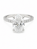 14K WHITE GOLD LAB GROWN DIAMOND OVAL SOLITAIRE RING
