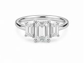 14K WHITE GOLD LAB GROWN DIAMOND EMERALD CUT RING