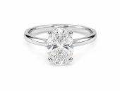 14K WHITE GOLD LAB GROWN OVAL SOLITAIRE RING