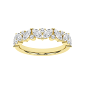 14K YELLOW GOLD LAB GROWN MARQUISE & ROUND BAND
