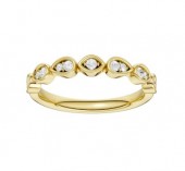 14K YELLOW GOLD DIAMOND TRELLIS BAND .15CTW