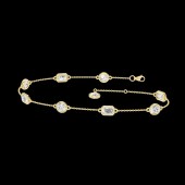 LAB GROWN 14K YELLOW GOLD BEZEL STATION BRACELET 2CTW