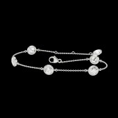 14K WHITE GOLD LAB CREATED DIAMOND STATION BRACELET 1.00 CTW