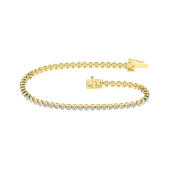 LAB GROWN 14K YELLOW GOLD TENNIS BRACELET 3ctw