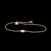 LAB GROWN 14K YELLOW GOLD EMERALD CUT BRACELET 1CTW