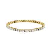 LAB GROWN 14K YELLOW GOLD ETERNITY TENNIS BRACELET 8ctw