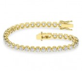 14K YELLOW GOLD LAB GROWN DIAMOND TENNIS BRACELET 5CTW