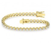14K YELLOW GOLD LAB GROWN DIAMOND TENNIS BRACELET 4CTW