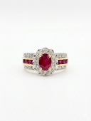 14K YELLOW GOLD DIAMOND & RUBY RING