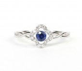 14K WHITE GOLD DIAMOND AND SAPPHIRE RING