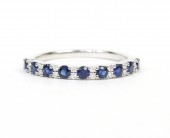 14K WHITE GOLD DIAMOND AND SAPPHIRE BAND