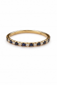 14K YELLOW GOLD DIAMOND AND SAPPHIRE BAND