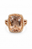 14K ROSE GOLD DIAMOND AND MORGANITE RING