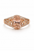 14K ROSE GOLD DIAMOND AND MORGANITE RING