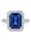 14K WHITE GOLD DIAMOND AND TANZANITE RING