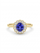 14K YELLOW GOLD DIAMOND & TANZANITE RING