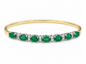 14K TWO TONE DIAMOND & EMERALD BRACELET