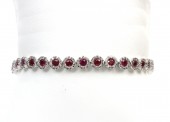 14K WHITE GOLD DIAMOND & RUBY BRACELET
