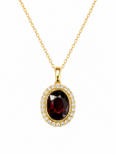 14K YELLOW GOLD DIAMOND AND SPINEL PENDANT