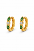 14K YELLOW GOLD DIAMOND AND EMERALD EARRINGS