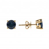 10K YELLOW GOLD SAPPHIRE STUD EARRINGS