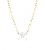 14K YELLOW GOLD CULTURED 3MM/1 PEARL STARTER NECKLACE