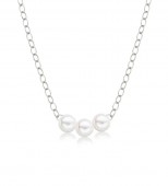 14K WHITE GOLD CULTURED PEARL STARTER NECKLACE 3/3MM