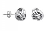 STERLING SILVER TWIST EDGE LOVE KNOT EARRINGS